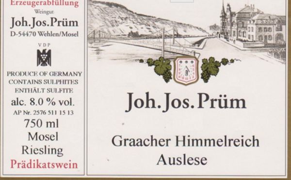 2014 Weingut Joh. Jos. Prüm Graacher Himmelreich Riesling Auslese