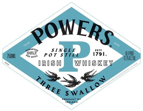Powers Three Swallow Irish Whiskey