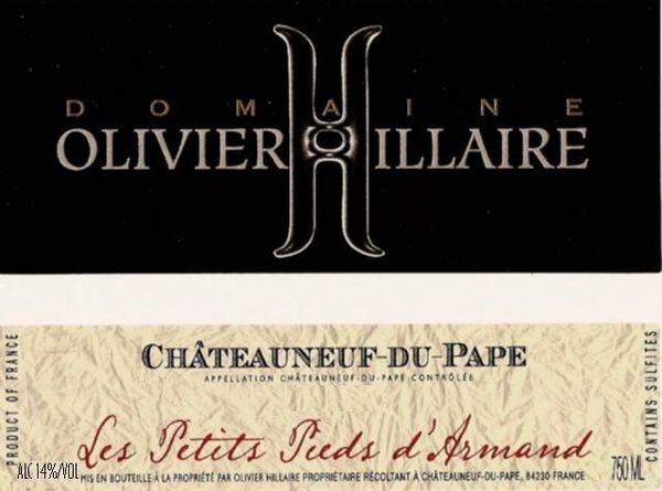 2019 Domaine Olivier Hillaire Châteauneuf-du-Pape Les Petits Pieds d'Armand