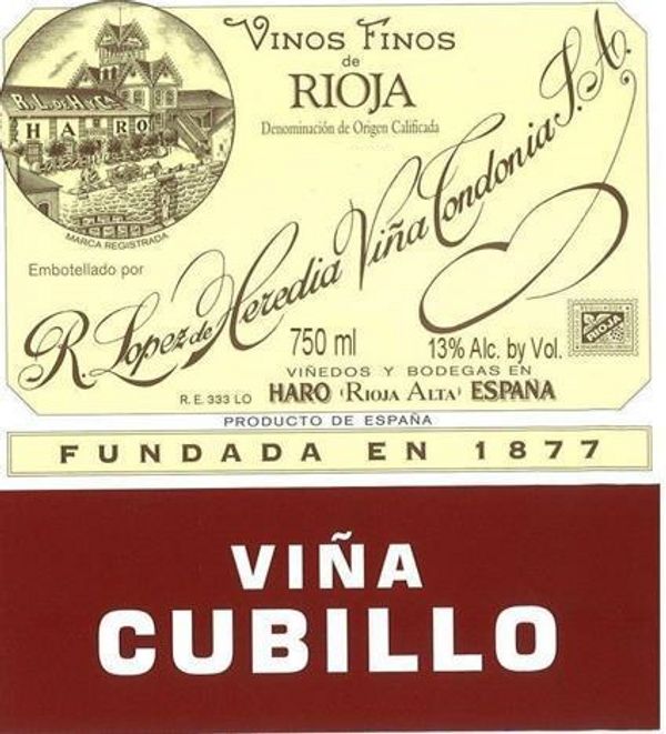 2014 López de Heredia Viña Cubillo Rioja Crianza