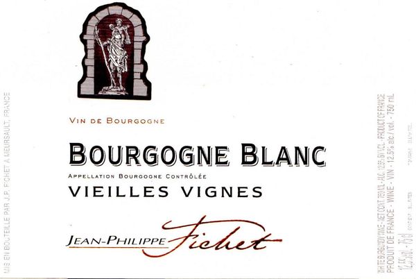 2020 Domaine Jean-Philippe Fichet Bourgogne Blanc Vieilles Vignes