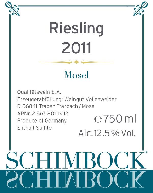 2020 Weingut Vollenweider Schimbock Riesling