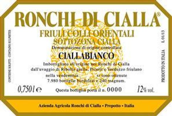 2017 Ronchi di Cialla CiallaBianco