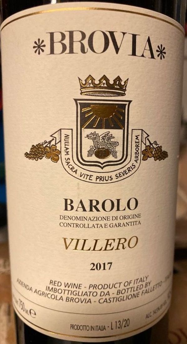 2017 Fratelli Brovia Barolo Villero