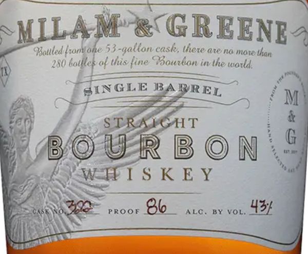 Milam & Greene Single Barrel Straight Bourbon Whiskey