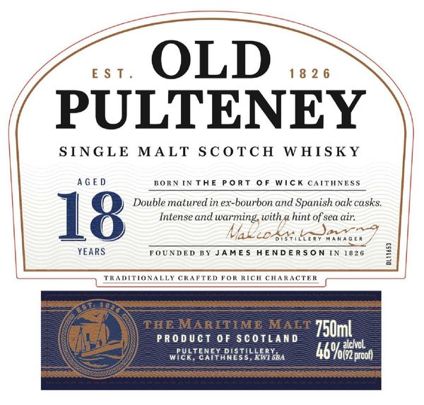 Old Pulteney Aged 18 Years Single Malt Scotch Whisky