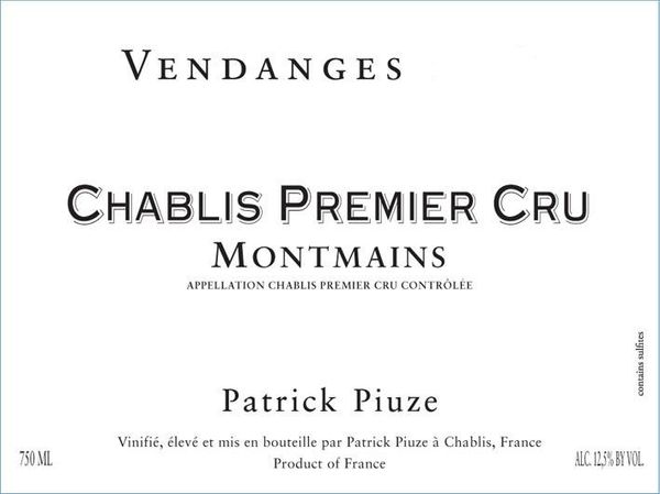 2020 Patrick Piuze Chablis Montmains