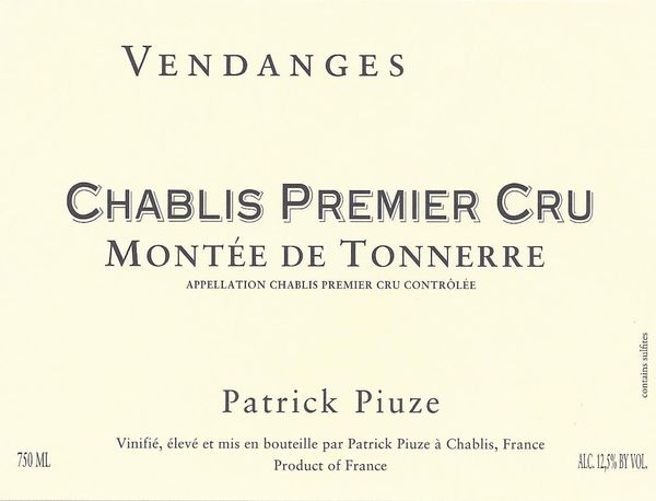 2020 Patrick Piuze Chablis Montée de Tonnerre