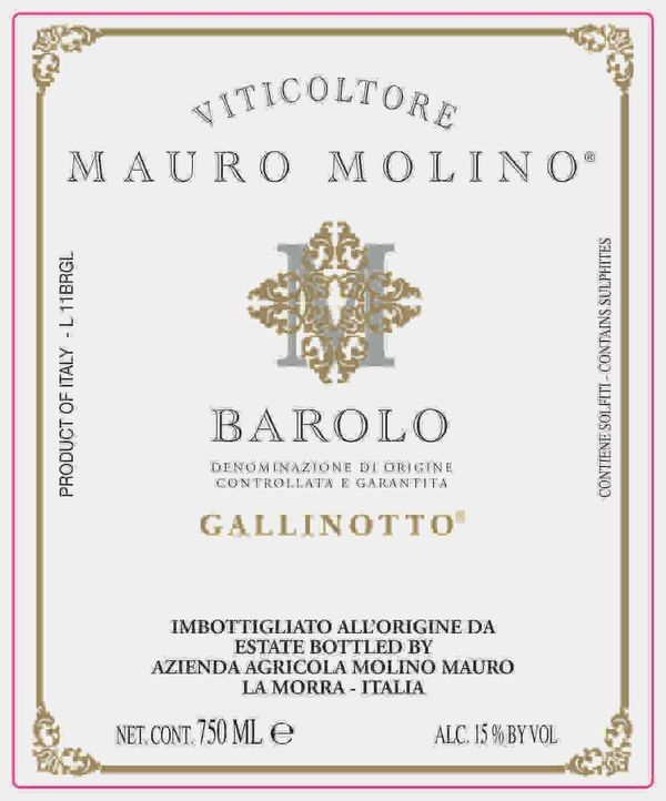 2019 Mauro Molino Barolo Gallinotto