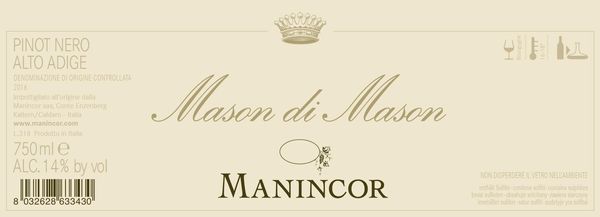 2018 Manincor Mason di Mason Pinot Nero