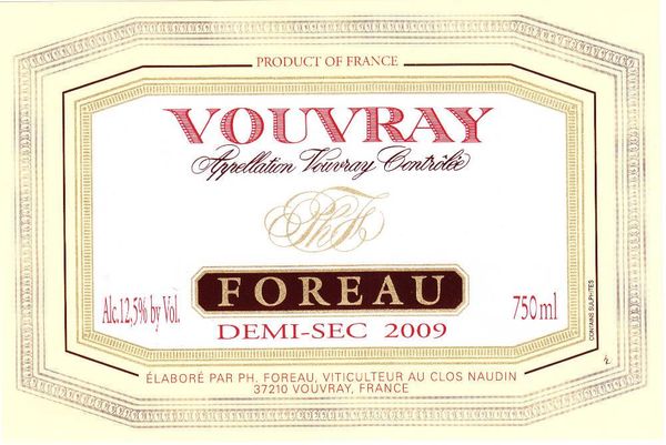 1995 Foreau Vouvray Demi-Sec