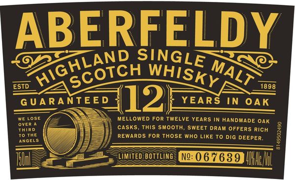 Aberfeldy Aged 12 Years Highland Single Malt Scotch Whisky