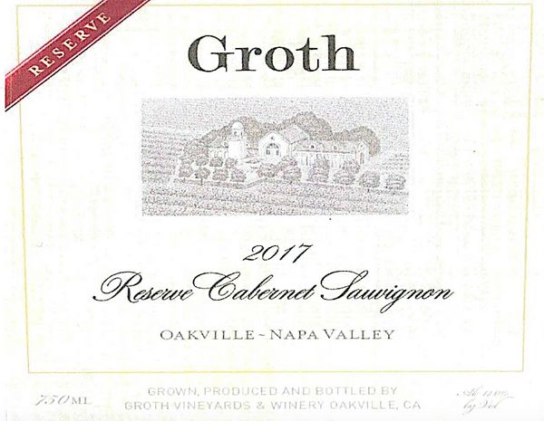 2018 Groth Reserve Cabernet Sauvignon