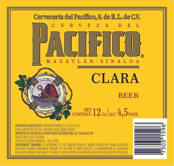 Cerveza Pacifico Clara