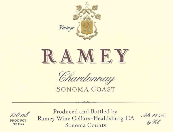 2019 Ramey Wine Cellars Sonoma Coast Chardonnay