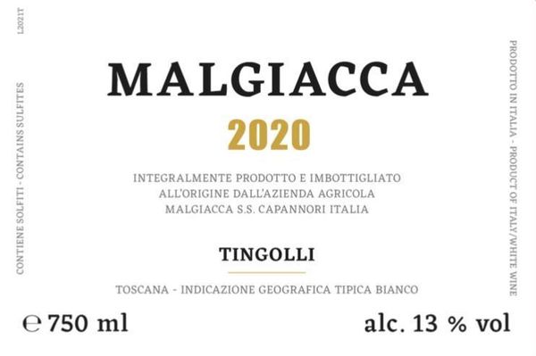 2020 Corte Malgiacca Toscana Bianco Tingolli