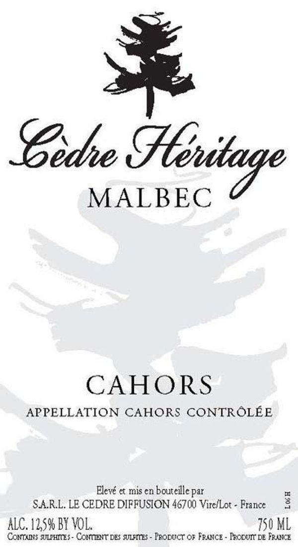 2020 Château du Cèdre Héritage Cahors Malbec
