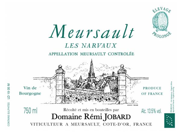 2019 Domaine Remi Jobard Meursault Les Narvaux Élevage Prolongé