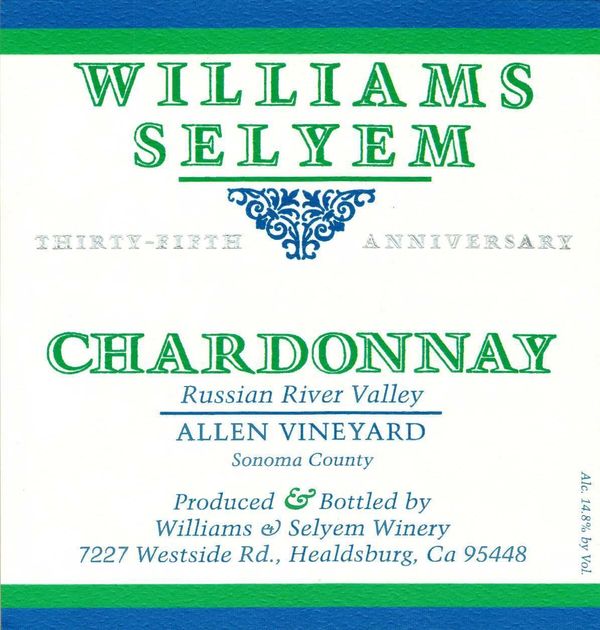 2020 Williams Selyem Allen Vineyard Chardonnay