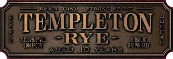 Templeton Aged 10 Years Reserve Single Barrel Straight Rye Whiskey