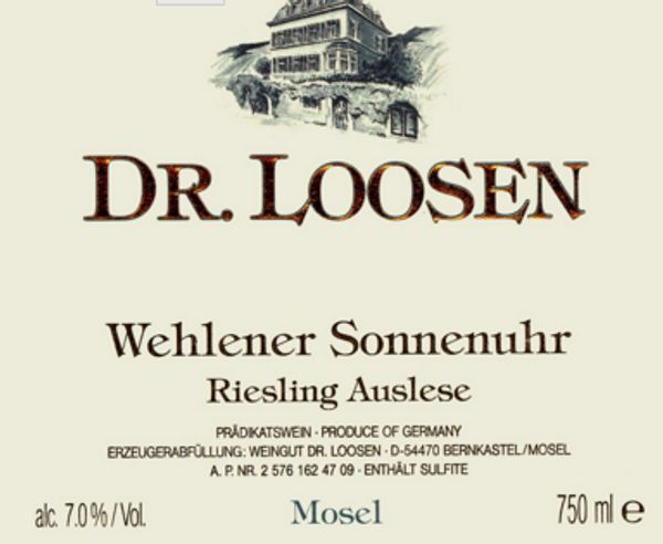 2017 Dr. Loosen Wehlener Sonnenuhr Riesling Auslese