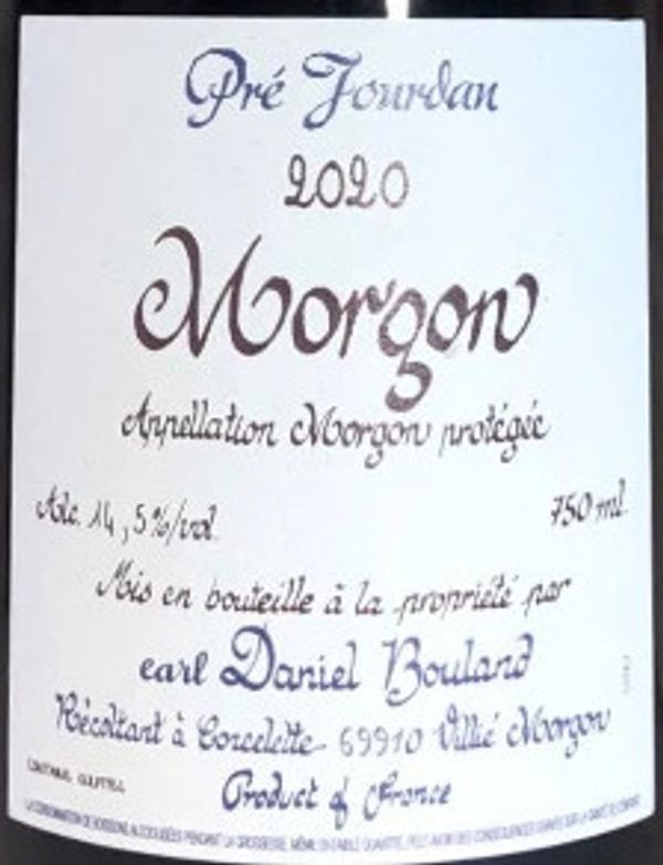 2020 Daniel Bouland Pré Jourdan Morgon