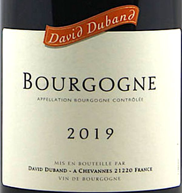 2020 David Duband Bourgogne Pinot Noir