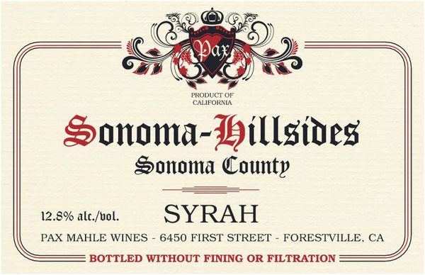 2021 Pax Sonoma Hillsides Syrah