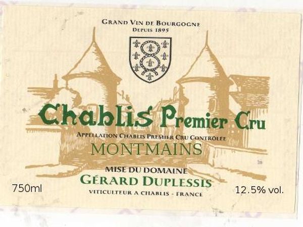 2019 Gérard Duplessis Chablis Montmains