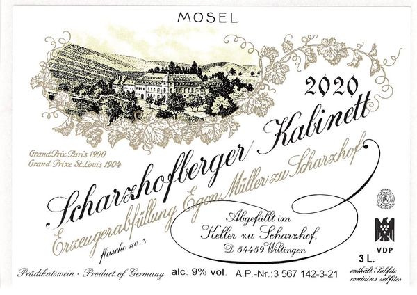 2020 Egon Müller Scharzhofberger Riesling Kabinett