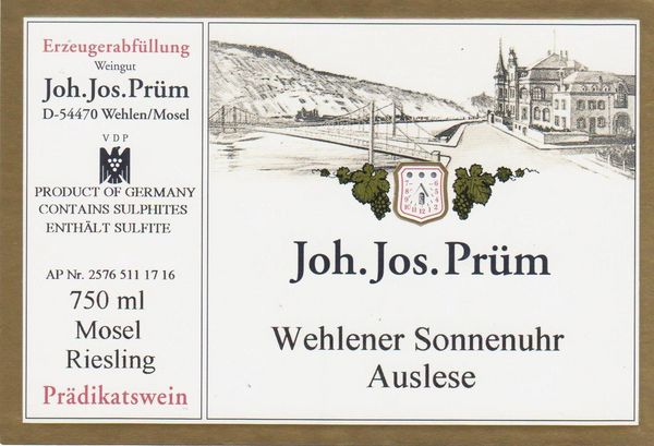 2020 Weingut Joh. Jos. Prüm Wehlener Sonnenuhr Riesling Auslese Goldkapsel