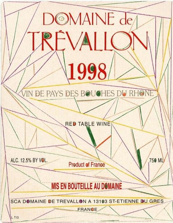 1998 Domaine de Trévallon Vin de Pays des Bouches-du-Rhone Rouge
