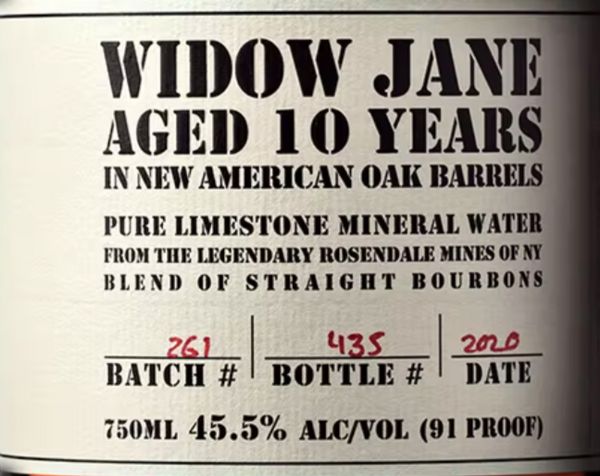 Widow Jane Aged 10 Years Bourbon Whiskey