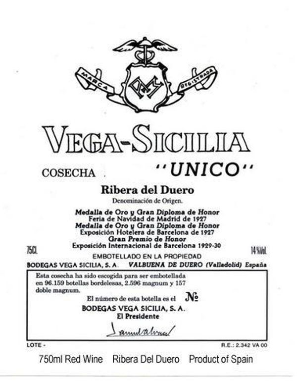 2009 Bodegas Vega Sicilia Único