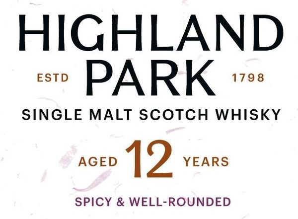 Highland Park 12 Years Old Single Malt Scotch Whisky