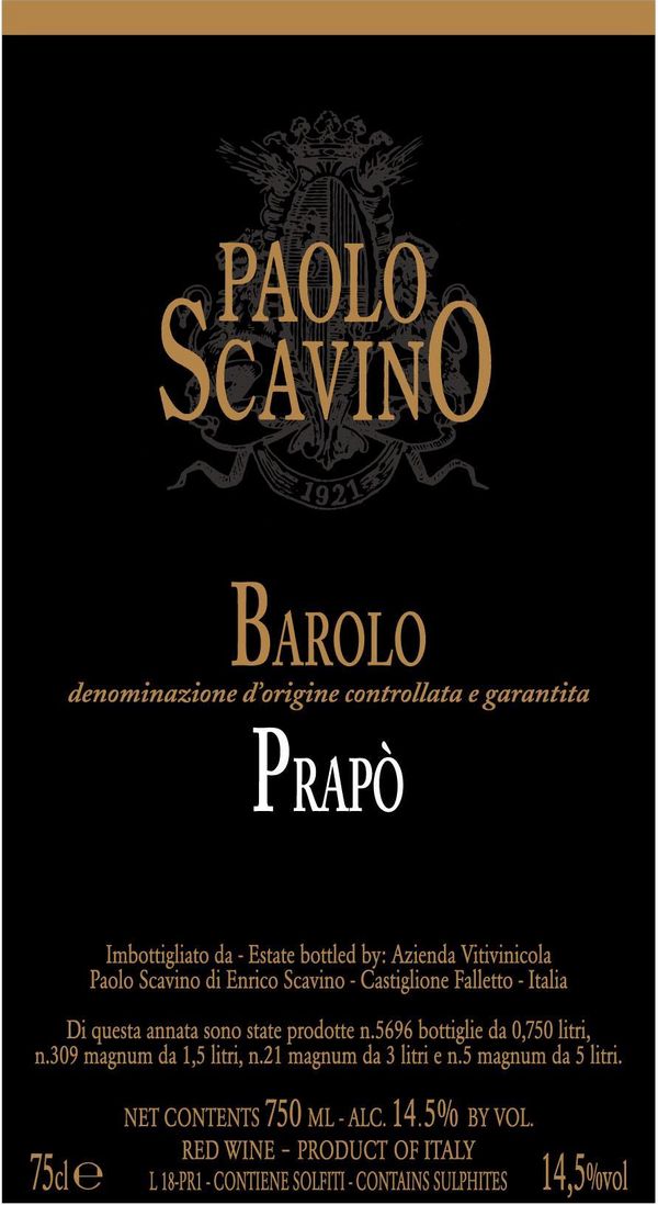 2019 Paolo Scavino Barolo Prapò