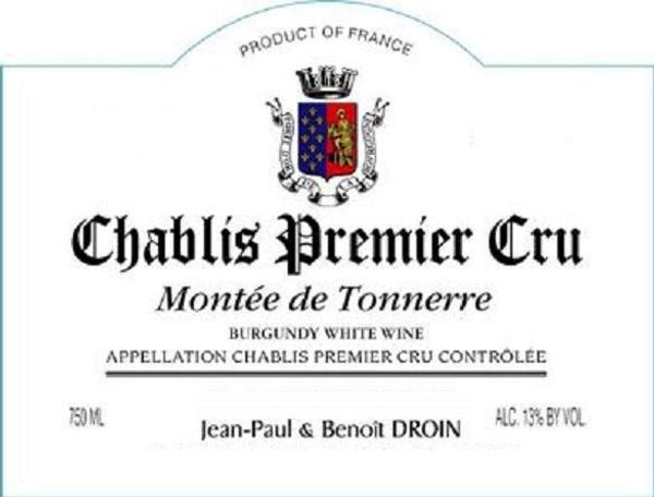2018 Domaine Jean-Paul & Benoît Droin Chablis Montée de Tonnerre
