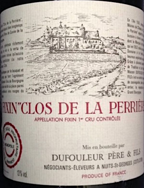 1976 Dufouleur Père & Fils Fixin Clos-de-la-Perrière