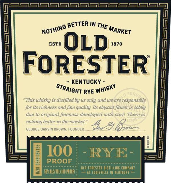 Old Forester Kentucky Straight Rye Whiskey