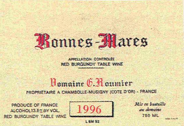 1996 Domaine G. Roumier Bonnes Mares