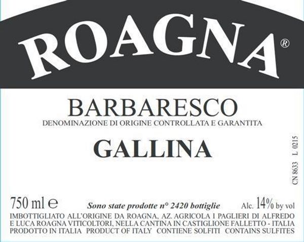 2017 Roagna Barbaresco Gallina