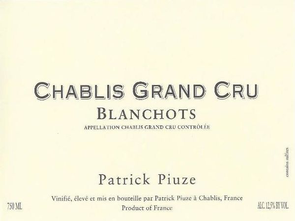 2020 Patrick Piuze Chablis Blanchots