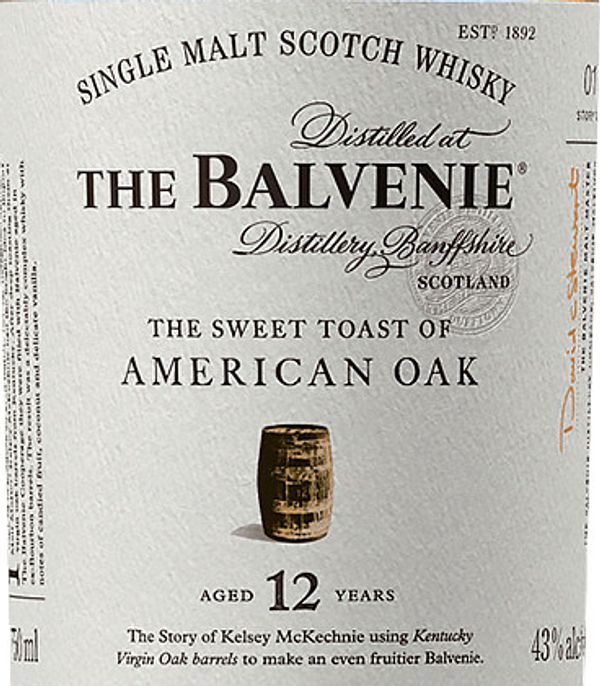 The Balvenie The Sweet Toast of American Oak Aged 12 Years Single Malt Scotch Whisky