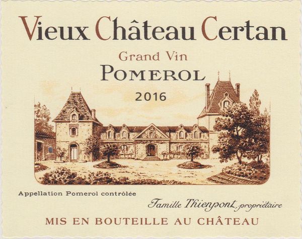 2016 Vieux Château Certan Pomerol