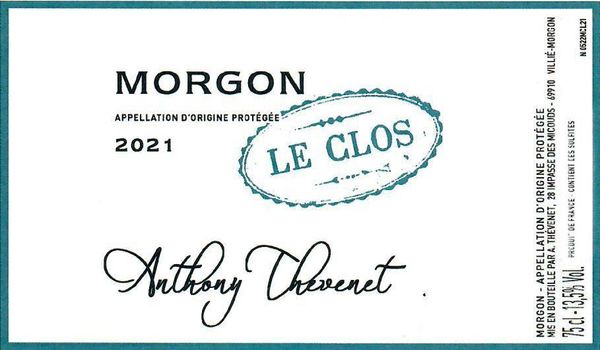 2021 Anthony Thévenet Morgon Les Clos
