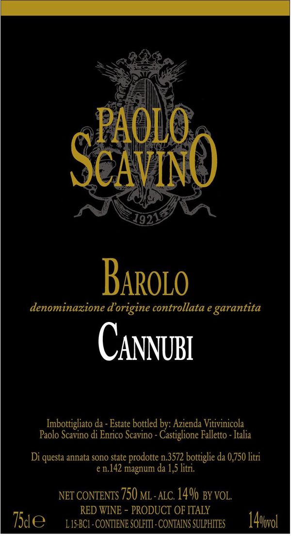 2018 Paolo Scavino Barolo Cannubi