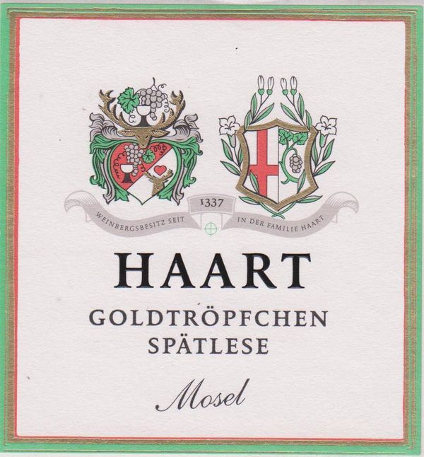 2015 Weingut Reinhold Haart Goldtröpfchen Riesling Spätlese