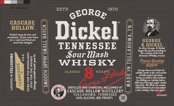 George Dickel Tennessee Sour Mash Whisky No.8