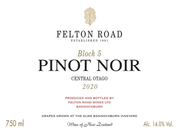 2021 Felton Road Block 5 Pinot Noir