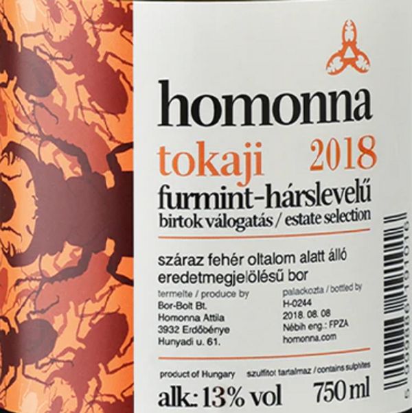2018 Homonna Attila Tokaji Furmint-Hárslevelü